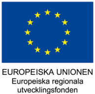EU-flag, logo for European Regional Development Fund